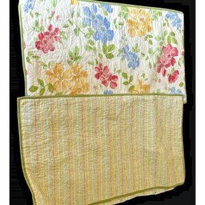Martha Stewart Dorset Flowers Quilted King Sham- Retired Pattern - Set of 2
